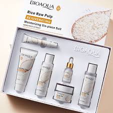 BIOAOUA 6Pcs Skin Care Set Rice